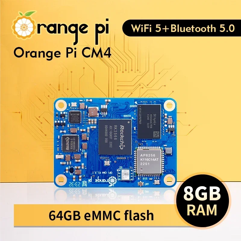 

Orange Pi CM4 8GB RAM 64GB EMMC DDR4 Rockchip RK3566 Orange Pi Compute Module 4 WiFi Bluetooth BLE Orangepi CM4 Core Board