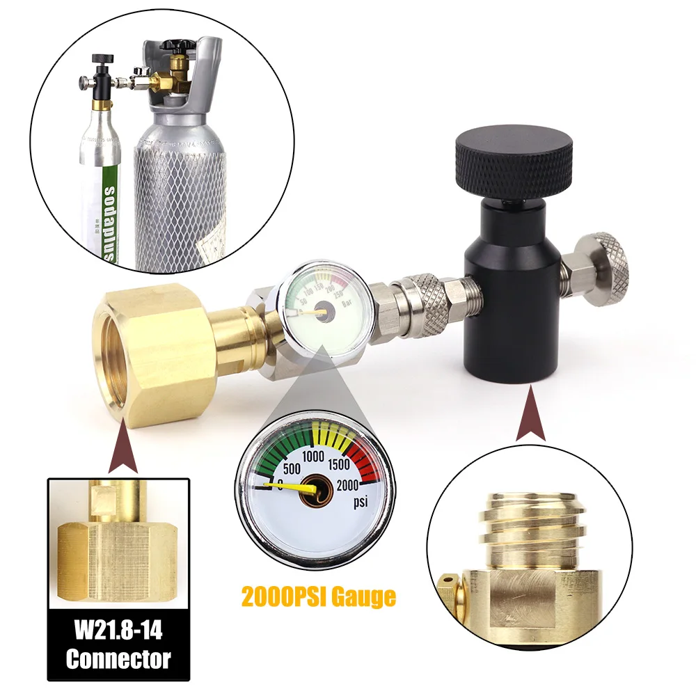 Адаптер для заправки баллонов CO2 SodaStream (TR21-4) с манометрами