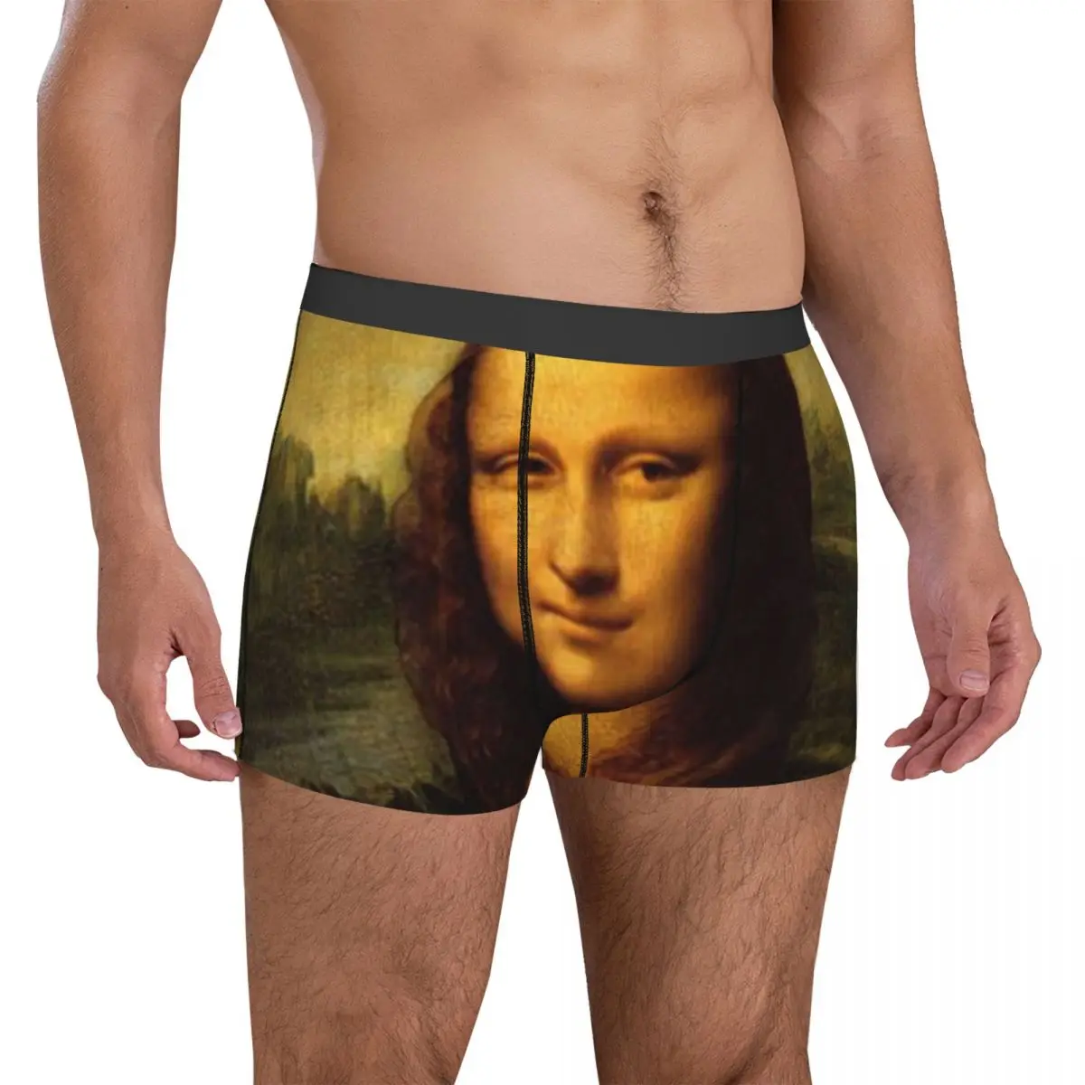 

Mona Lisa Holding A Cat Crazy Cater Underwear funny mona lisa Pouch High Quality Trunk Custom Shorts Briefs Plain Men Panties