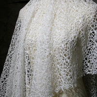 white irregular flash gauze cloth see through tassel silver silk texture dress mesh clothing designer