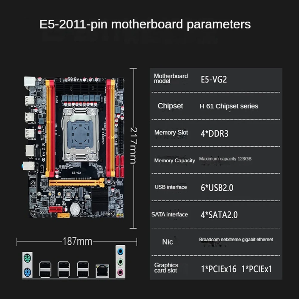 

X79 Desktop Computer Motherboard LGA 2011 DDR3X4 128G ECC Memory Slot PCIE X16 USB SATA2.0 Motherboard for 2689/2690V1V2