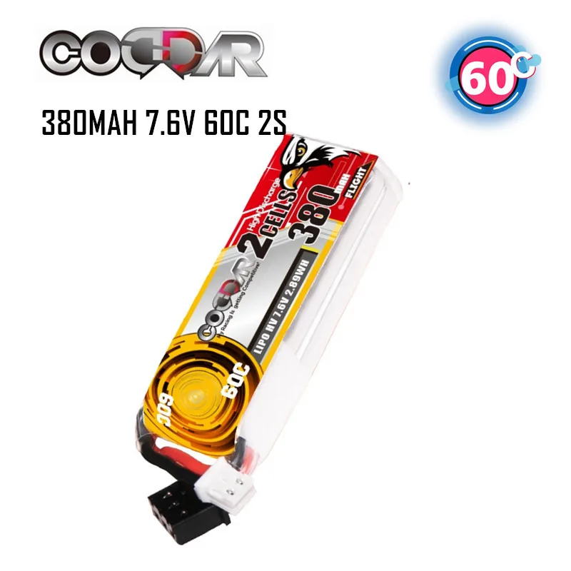 

Аккумулятор CODDAR 2S LiPo, 7,6 В, 380 мАч, 60C, перезаряжаемые батареи HV для радиоуправляемых вертолетов, самолетов, квадрокоптеров, дронов с разъемом PH2.0