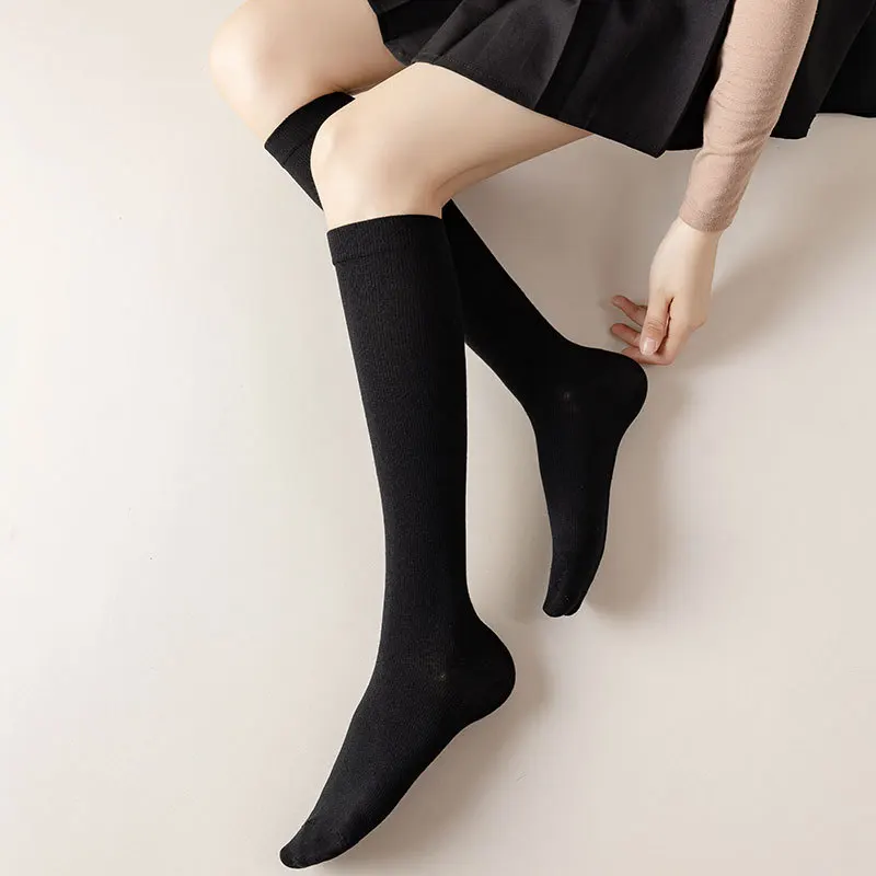 Calf Socks Female Thin Leg Socks Thin Cotton Socks Jk Socks Black College Style Ladies Long Socks Long Tube Sexy Kawaii Socks