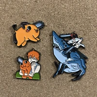chainsaw man badges enamel pin lapel pins for backpacks brooch for clothes womens cute jewelry manga gift anime accessories