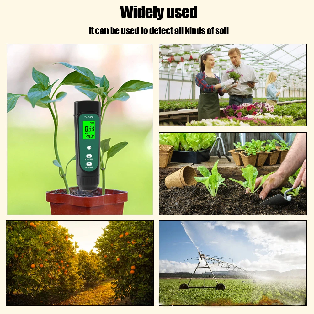 

Portable Soil Humidity Temperature EC Meter Detachable Probe Soil Test Analyzer Potted Gardening Agricultural Measuring Tool