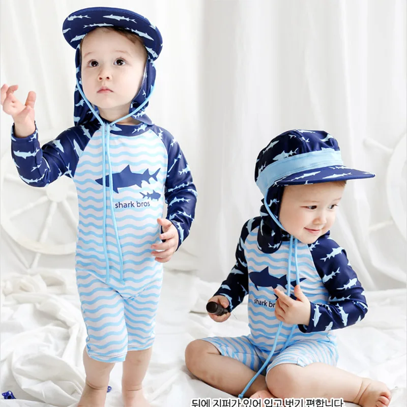 Baby Boy Swimwear One piece Swimsuit Children's Bathing Suit UV Protection Shark Print Swimming for Boys Beach Pool Clothes |