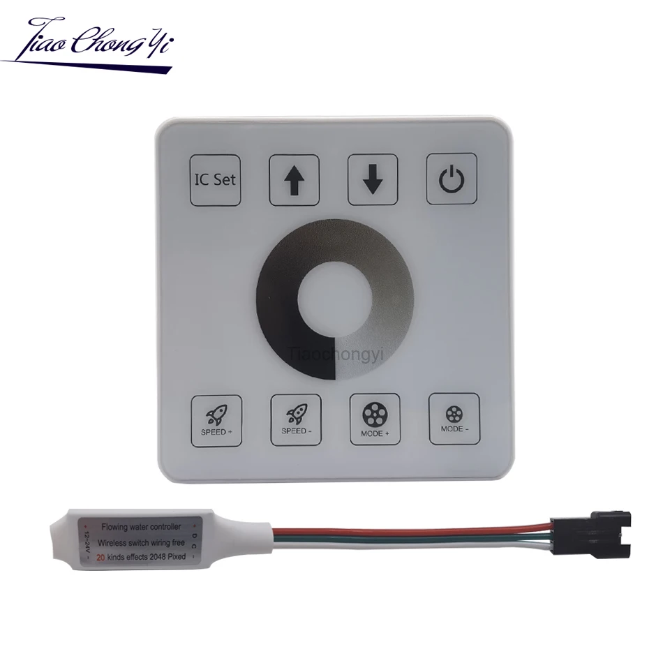 

WS2811 LED Single Color Dimmer Controller DC12-24 with RF Wireless Full Touch Panel for Monochrome Follow Spot Light Bar