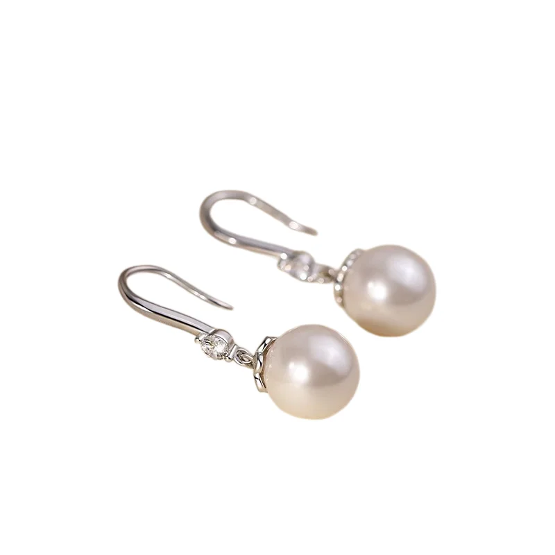 Серьги с жемчугом из серебра 999 пробы новинка 2024 популярные серьги женские легкие