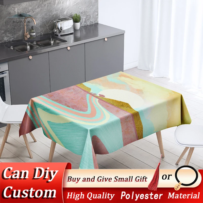 

Morandi Oil Painting Tablecloth for Dining Room Rectangular Wedding Party Decor Kitchen Antifouling Table Cloth Home Decoration