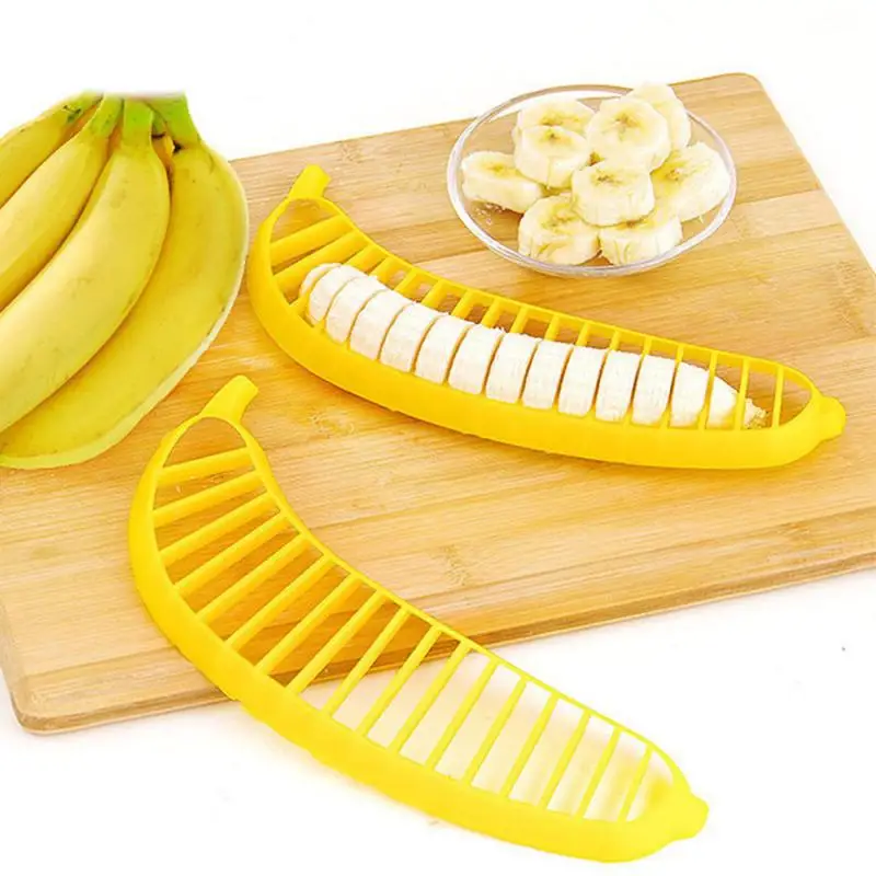 

Plastic Banana Slicer Cutter Fruit Vegetable Tools Salad Maker Cooking Tools Fruit Knife Kitchen Chef Knives Kitchen Gadgets