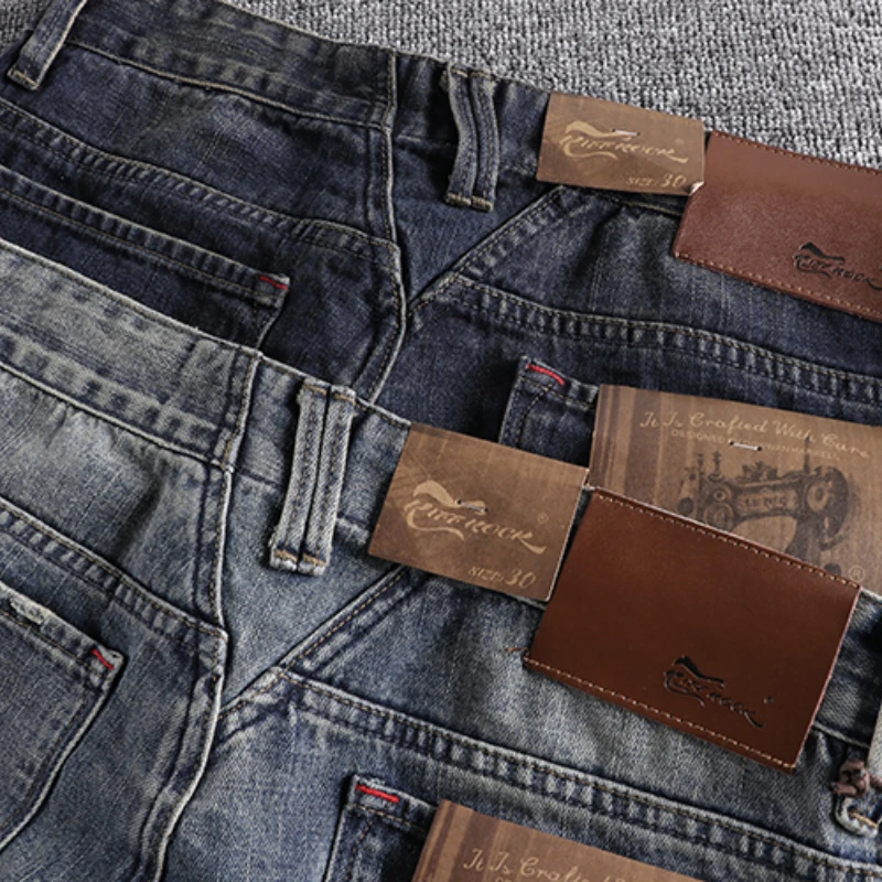 American-style heavy-washed youth hanging boots pants make old trendy stereo slim tapered men's jeans.