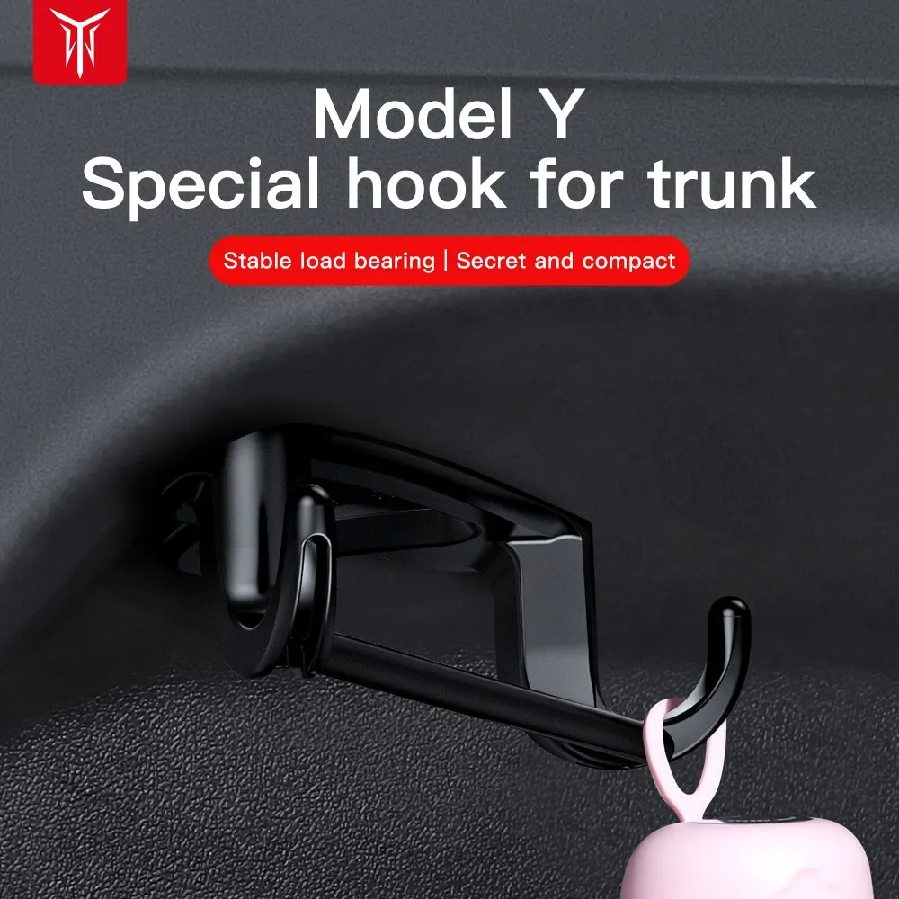 For Tesla Model Y Trunk Hook Load-bearing Cargo Rear Bag Holder Hanger For TESLA Model Y 2021/2022 Trunk Hook Car Accessories