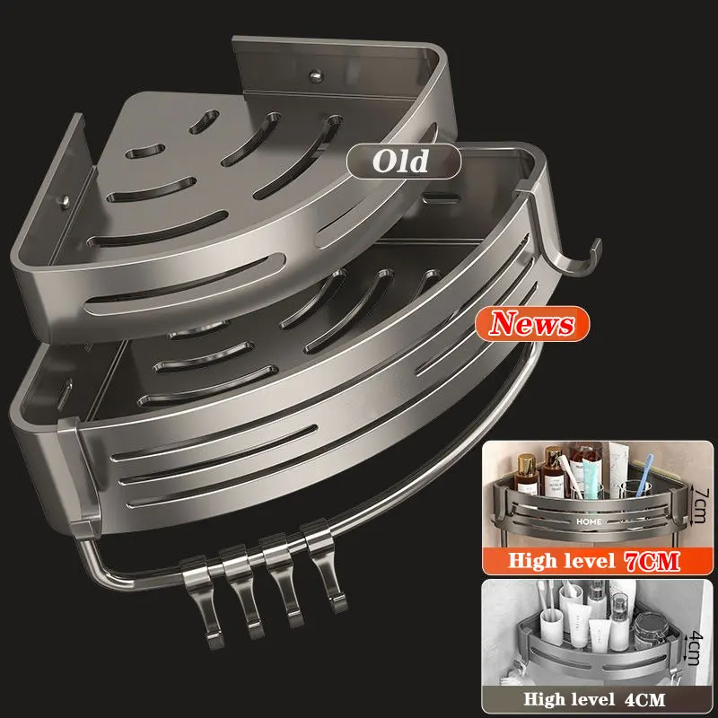 Угловая Полка Для Ванной Комнаты Из Алюминиевого Сплава Без Перфорации