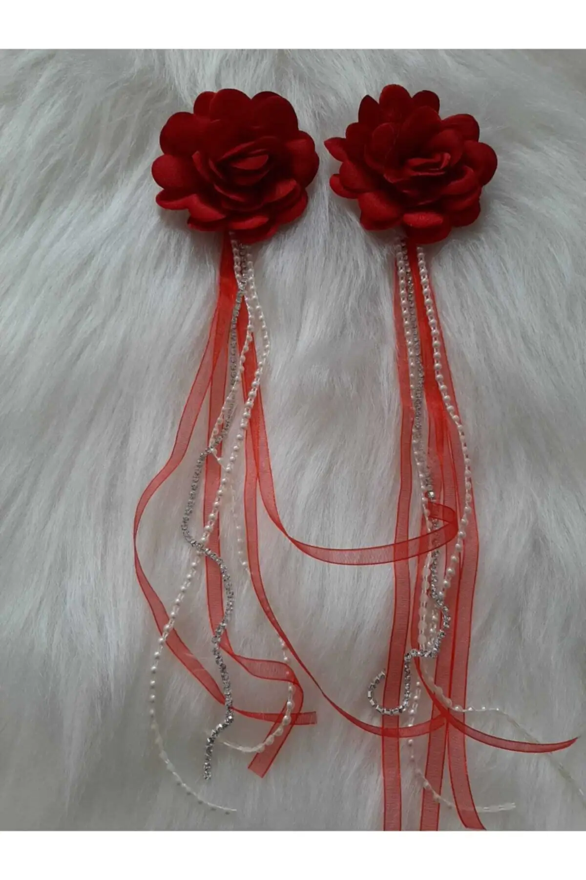 

Bridal Accessories Hand Rose With Ribbon Wedding Handmade For Bride And Bridesmaids