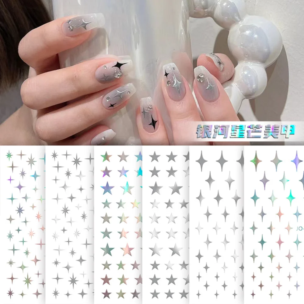 

1pc 3D Moon Star Bronzing Gold Silver Nail Stickers Slider Nail Art Decoration Decals DIY Transfer Adhesive Manicure Accessories