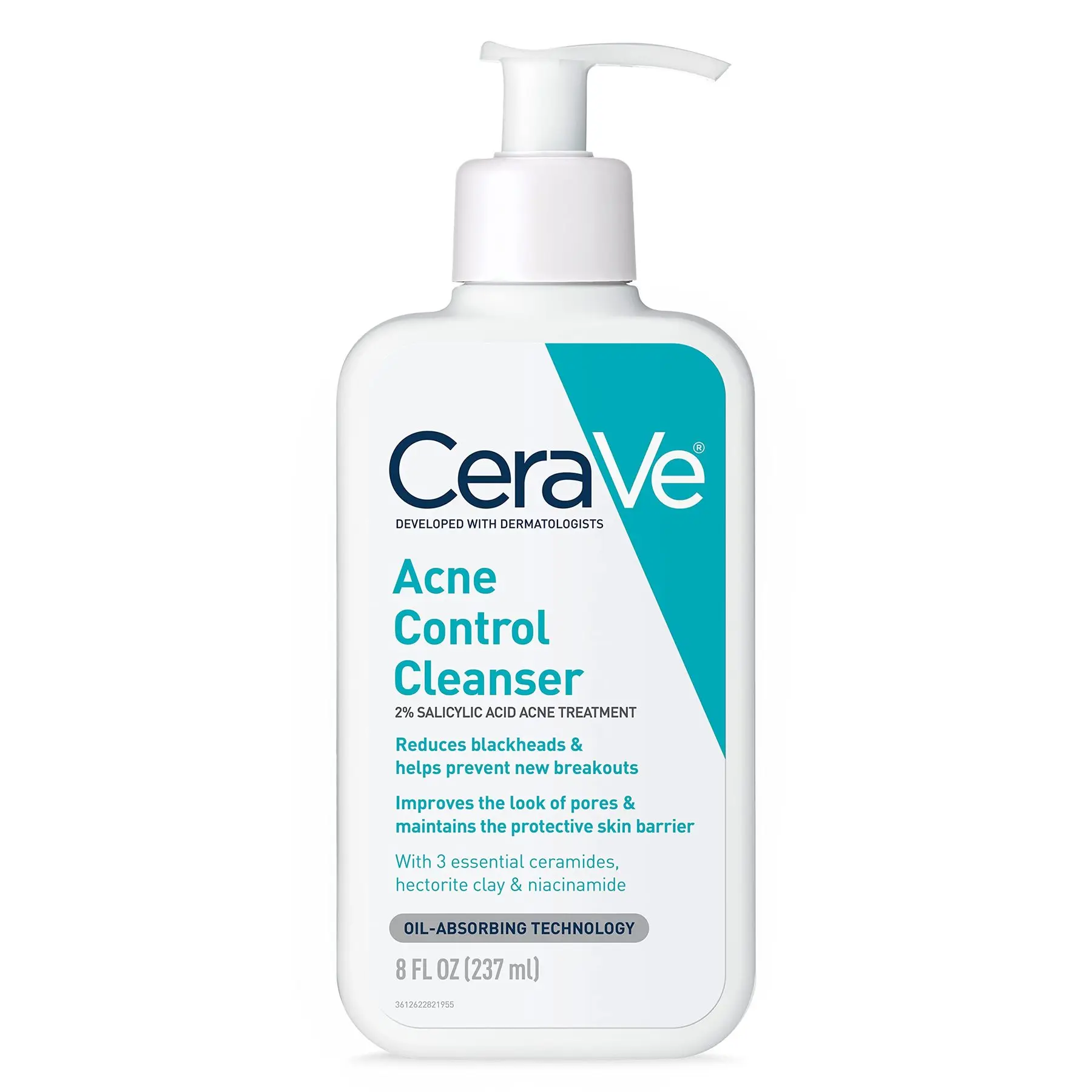 

CeraVe Acne Control Cleanser Acne Treatment With 2% Salicylic Acid Face Wash Blackhead Remover Clogged Pore For Oily Skin 237ml