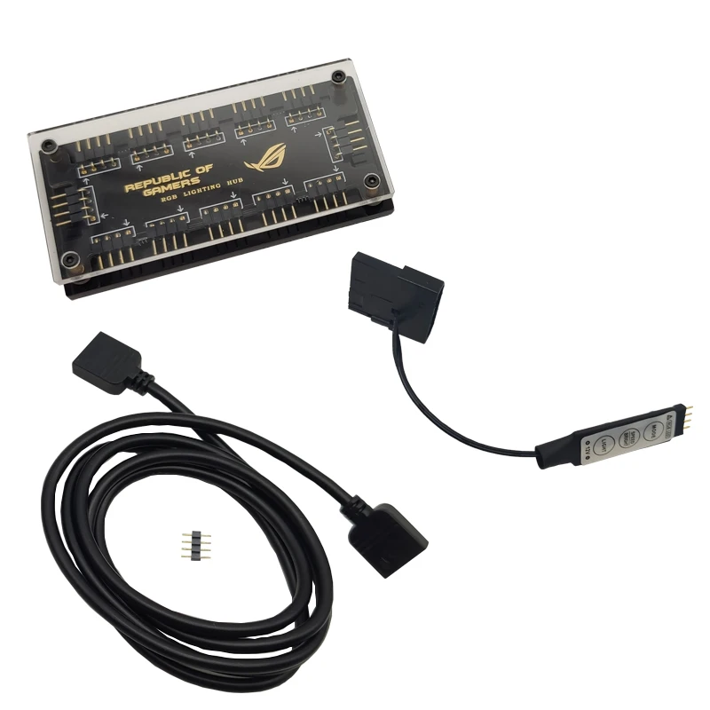 

HUB use for Power Supply Port SATA ASUS AURA SYNC Cable Motherboard Fan Interface 12V 4 PIN 5V 3 PIN Splitter HUB RGB