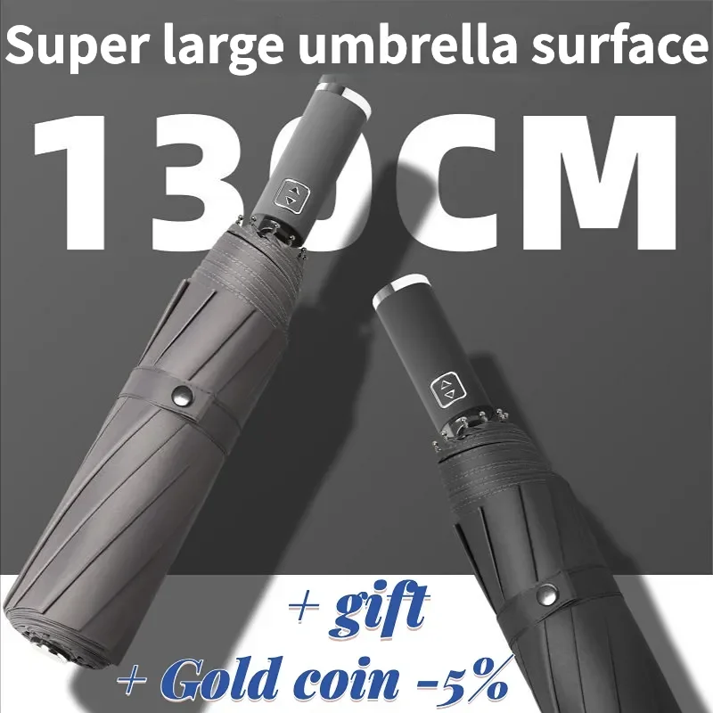 

NEW 130 CM Super Large Fully Automatic Folding Umbrella Windproof Strong Shade Big Umbrella for Men Paraguas Hombre Guarda Chuva