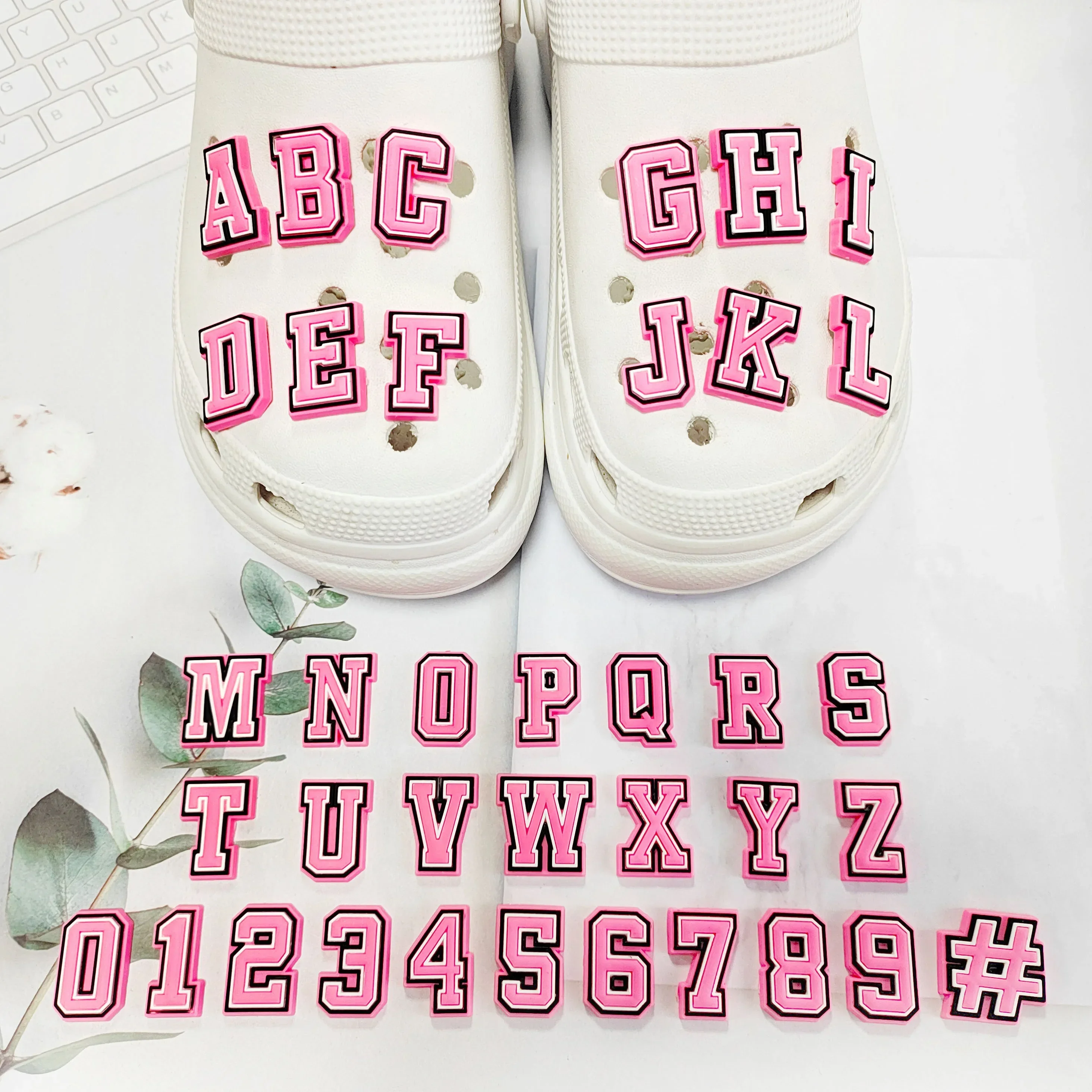 

Pink Digital PVC Cute DIY Croc Jitbitz Stich Decoration Jibbitz Set Shoes Croc Shoe Charms Shrek Sneakers Charm Accessories