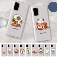 lucky cat phone case for samsung a51 a52 a71 a12 for redmi 7 9 9a for huawei honor8x 10i clear case