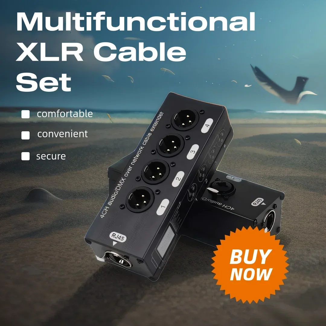 Фото XLR Audio Snake 4-канальный 3-контактный многосетевой выключатель для студии сценической записи, женский и мужской кабель, удлинитель сетевого сигнала №1
