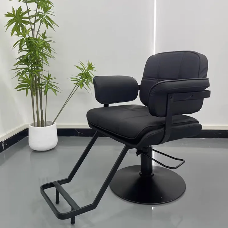 Удобное черное парикмахерское кресло модное простое регулируемое современная