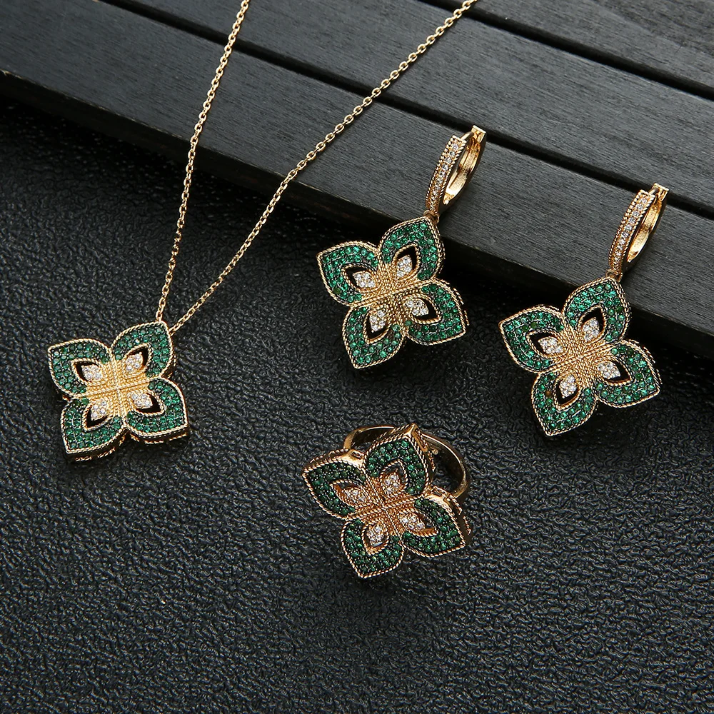 

3 шт./комплект, цепочка с подвеской в виде четырехлистного клевера