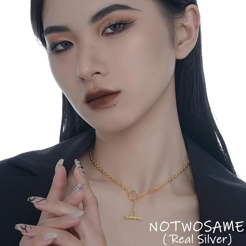 

NOTWOSAME Ins Minimalism Fashion Girls Cross Chains Simple Chokers Necklace Real 925 Sterling Silver Jewelry Stylish NO Pendants