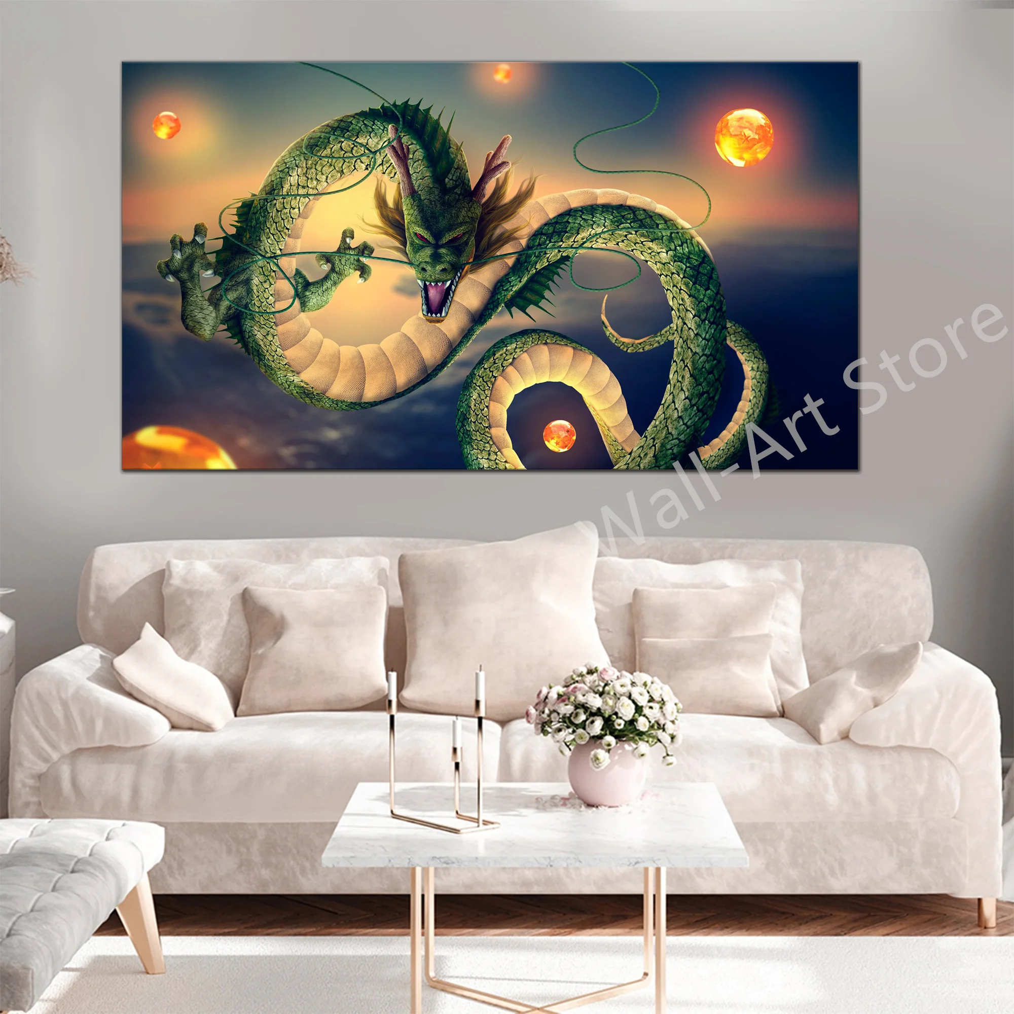 

Anime 5 Pieces Poster Dragon Ball Canvas Painting Prints Shenron Modular Picture Wall Art Modern Living Room for Home Decoration