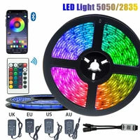 led light strip 12v bluetooth wifi colorful backlight night lamp smd 5050 2835 5m rgb led strip with power supply remote control