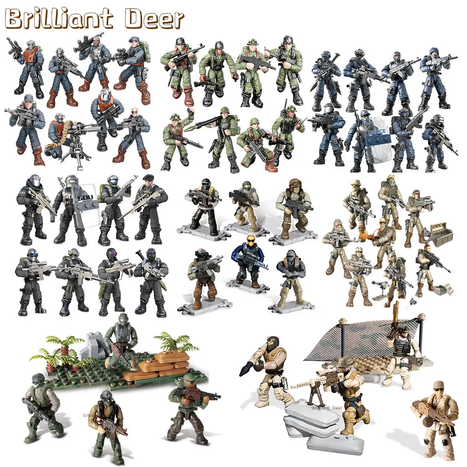 S With Weapon Guns Part For Military Vehicle Bricks Collection Kids Toys