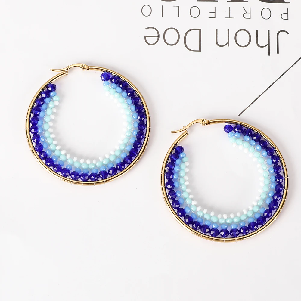 Новые серьги из нержавеющей стали высококачественные ручной работы с рисовыми