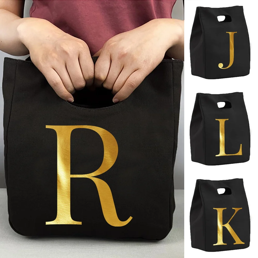 Lunch Box Ice Pack Picnic Food Tote Letter Pattern