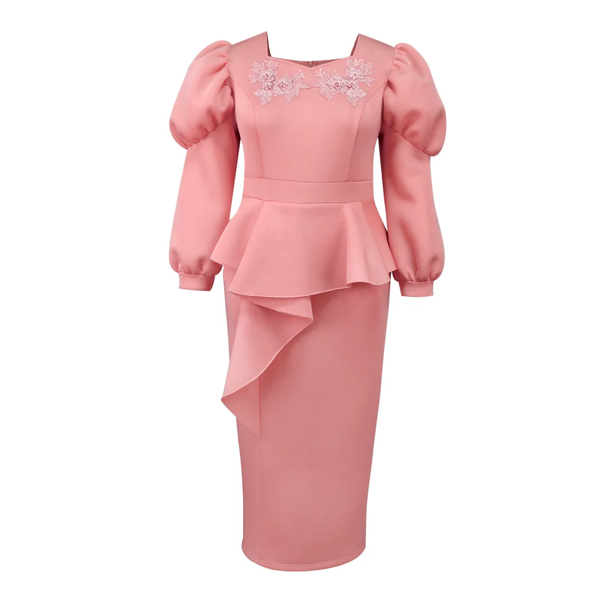 Стильные вечерние платья с длинными рукавами для женщин кружевные квадратным