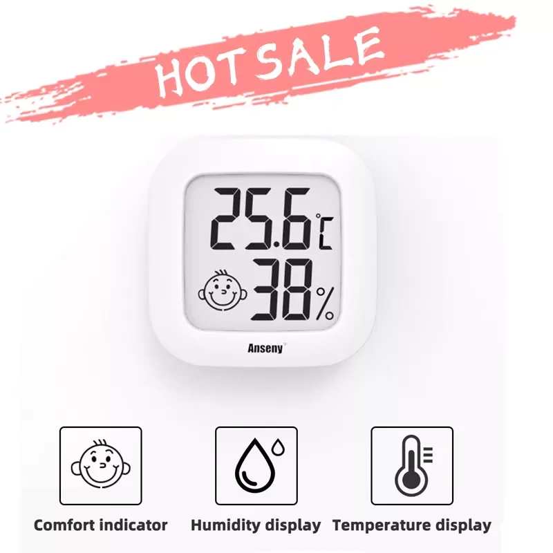

2023NEW Hygrometer Digital Celsius/Fahrenheit Thermohygrometer Mini Thermometer With Emotional Temperature And Humidity Tool