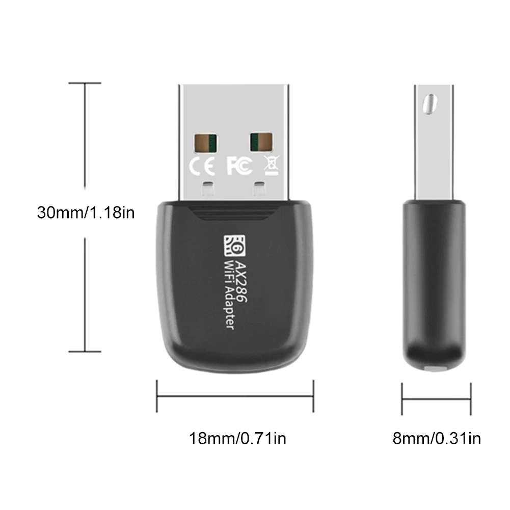 286Mbps WIFI 6 USB адаптер AX286 сетевая карта мини USB донгл 2,4 ГГц 802.11AX беспроводной донгл приемник для Win71011 без привода (art.: 3920c8633ecd2) - 3920c8633ecd2