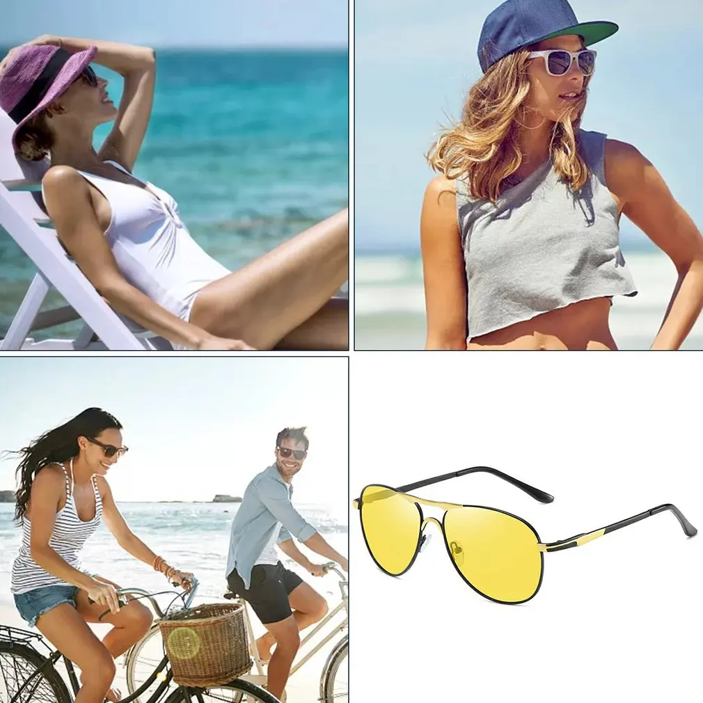 

Discoloration Sunglasses Men Polarized Driving Pilot Vintage SunGlasses Women Male Change Color Day Night Vision UV400