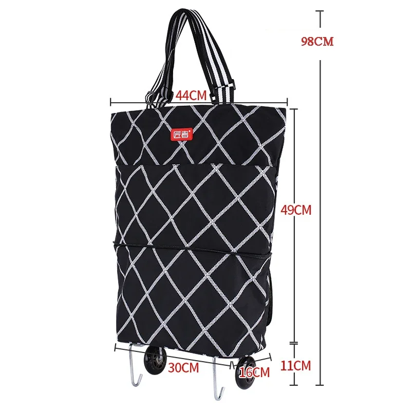 Портативная складная корзина для покупок с колесами, выдвижная водонепроницаемая сумка-Органайзер для продуктов, сумка для пикника на открытом воздухе