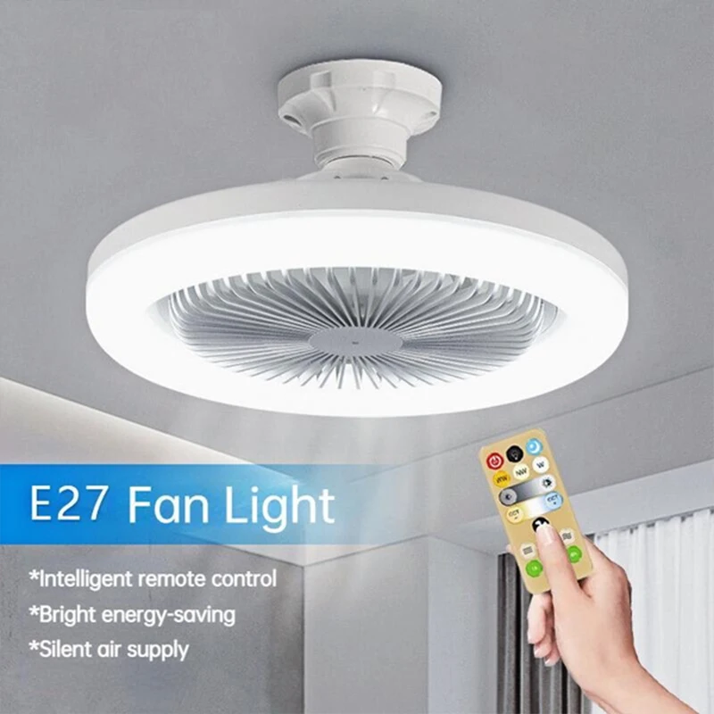 

3In1 30w Ceiling Fan With Lighting Lamp E27 Converter Base With Remote Control For Bedroom Living Home Silent Ac85-265v