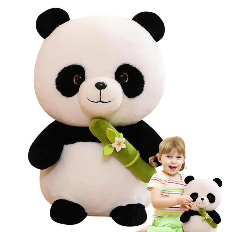 

Panda Plush Cute Panda Babies Soft Toy Holding Bamboos Plush Panda Stuffed Animals Panda Bear Plush Realistic Handmade Stuffed