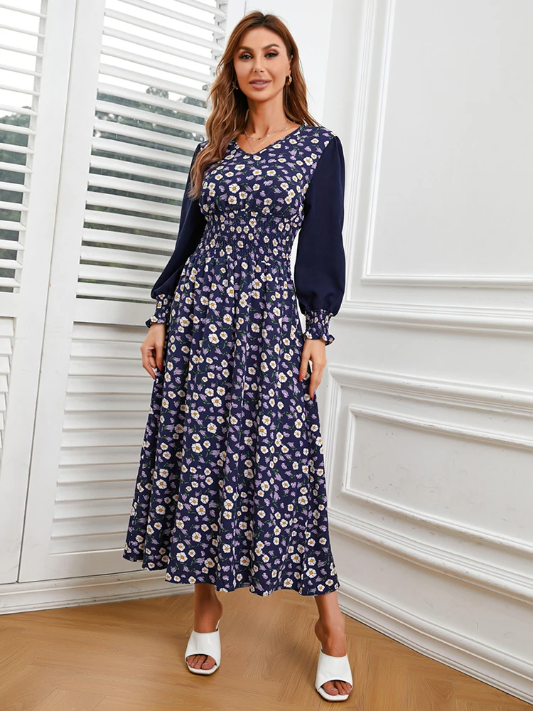 

Dresses For Women Vestidos Abaya Dubai Turkey Islam Muslim Hijab Long Floral Dress Kaftan Mujer Robe Longue Femme Musulmane