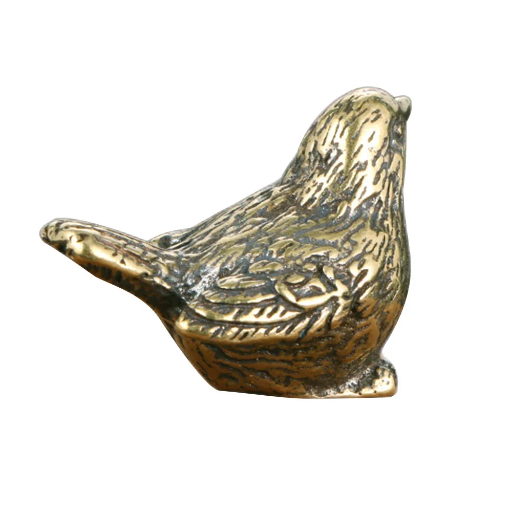 

Bird Statue Brass Animal Figurines Small Sculpture Statues Decor Shui Feng Figurine Mini Golden Garden Figure Sparrow Decoration