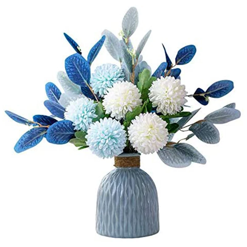 

Artificial Flower and Vase Fake Hydrangea Flower Arrangement Used for Home Office Party Wedding Table Dining Decoration