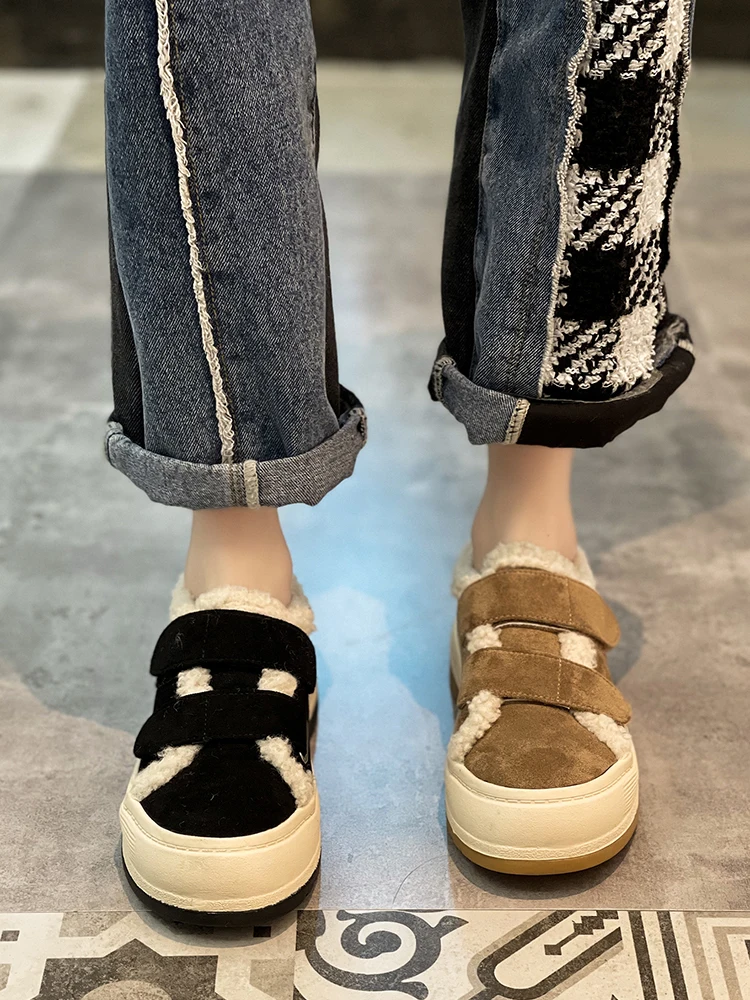 

Casual Shoes Plush Women's Shoes New Fashionable Thick Soled Anti-skid Comfortable Cotton Shoes In Autumn and Winter of 2022