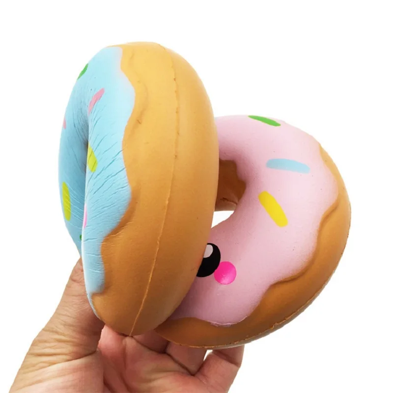 Simulation Donuts Phone Straps Cartoon Smile Face Squishy Slow Rising Anti-strss Photo Props Squeeze Squishy Gift 10*4 CM