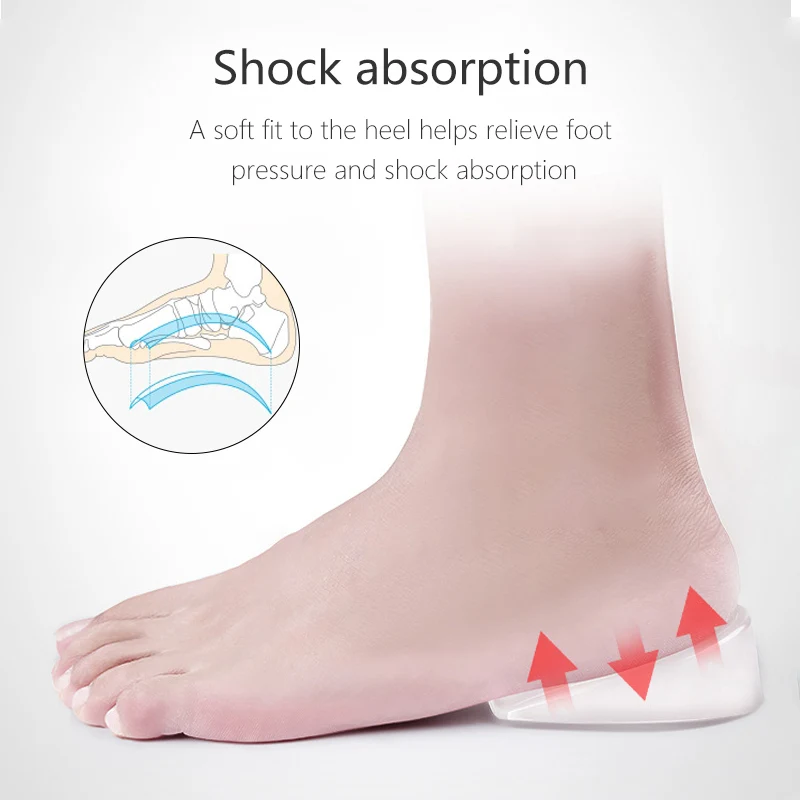 

1-3cm Height Lift Adjustable Silica Gel Foot Care Protector Elastic Cushion Unisex Invisible Height Increase Insole