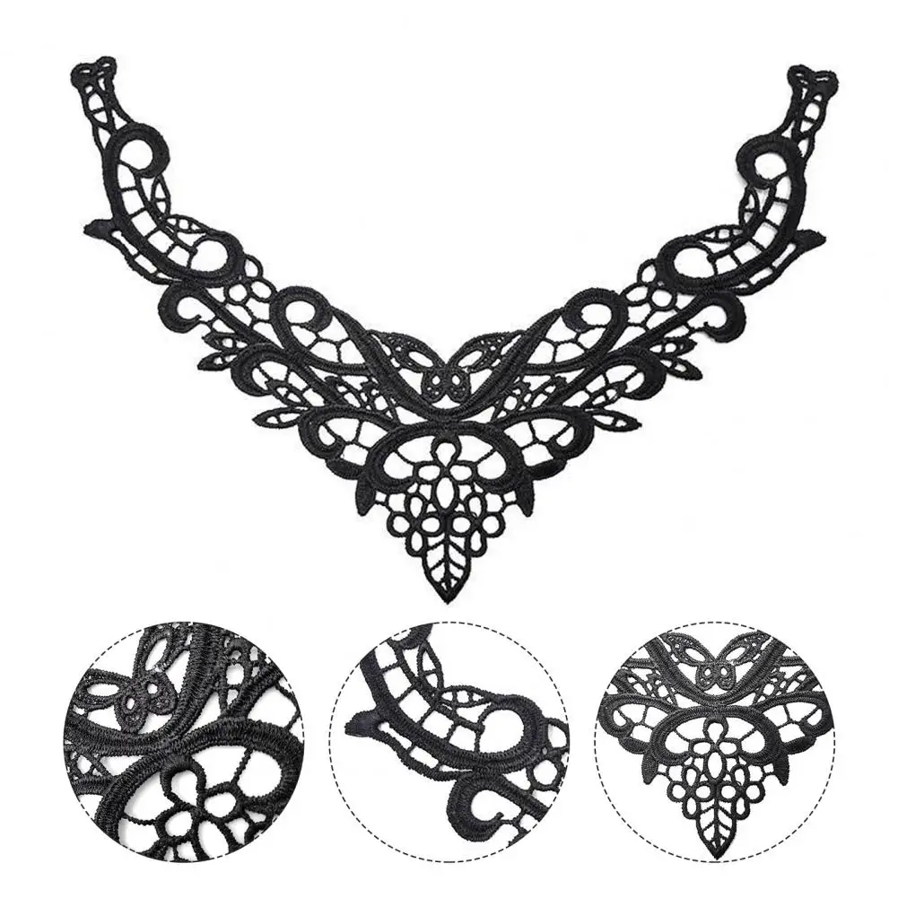 Вышитый кружевной воротник с V-образным вырезом аппликация в виде бабочки