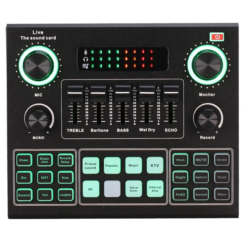 

V9 Sound Card Condenser Microphone Set Microphone Webcast Personal Live Broadcast For Phone Computer Equipment