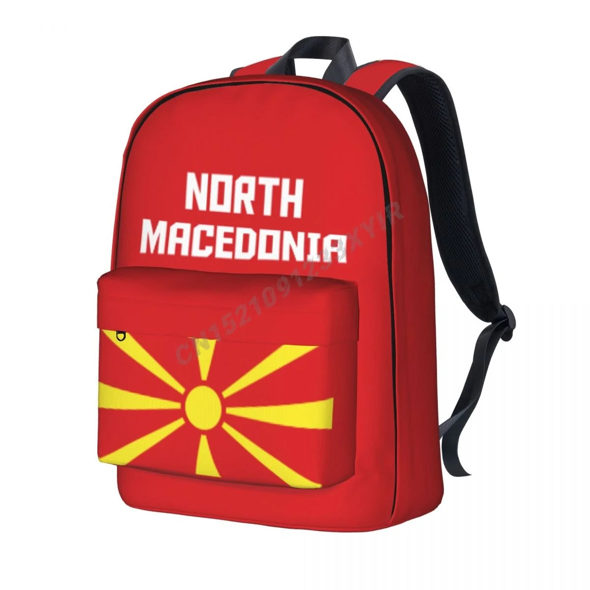 Mochila Unisex con bandera de Macedonia del Norte, Bolsa Escolar con puntada...