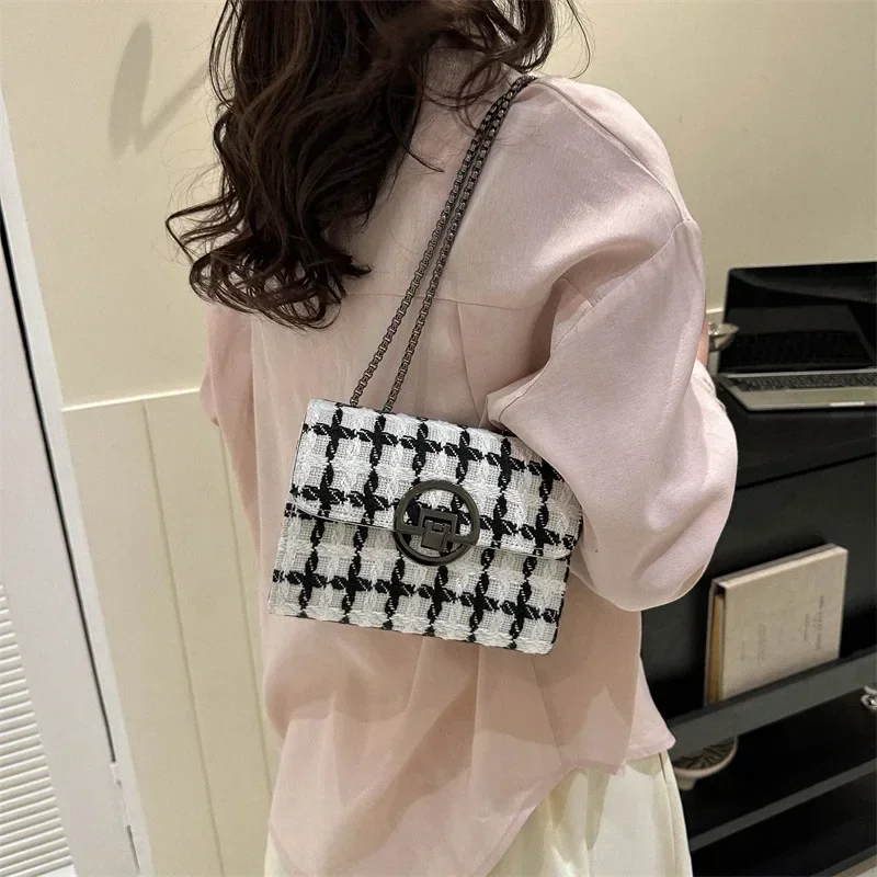 Дизайнерская Женская Твидовая Сумка На Плечо Роскошная Y2K Брендовый Кошелек Для